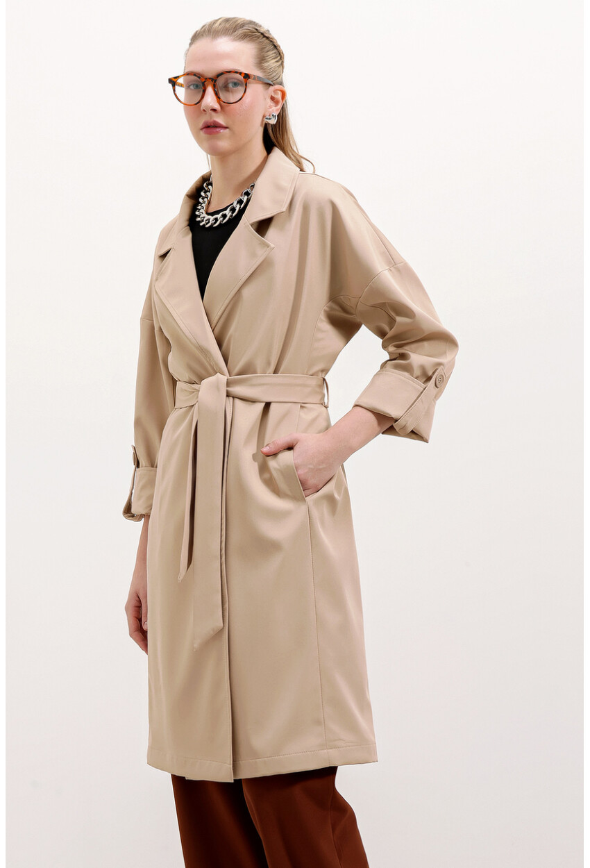 9104 Lined Double-Breasted Trench Coat