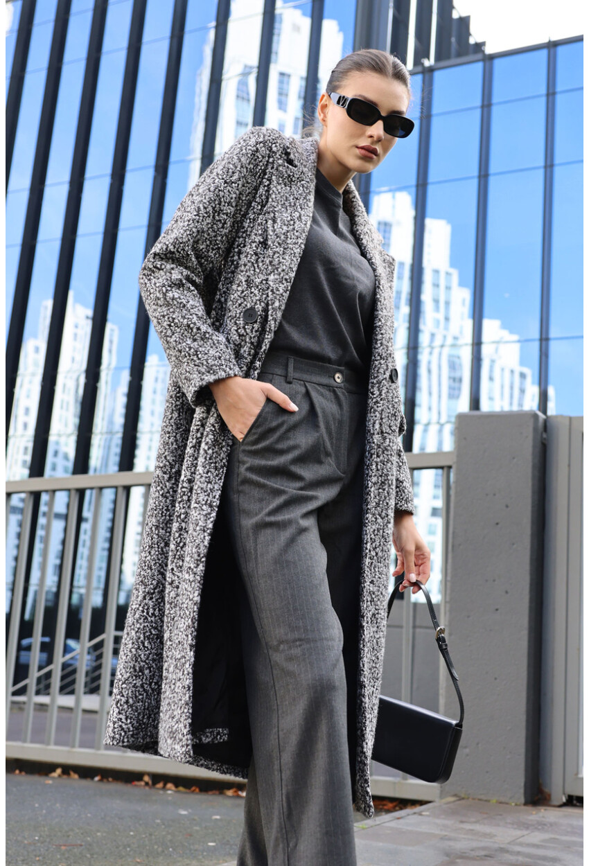 9127 Oversized Long Boucle Coat