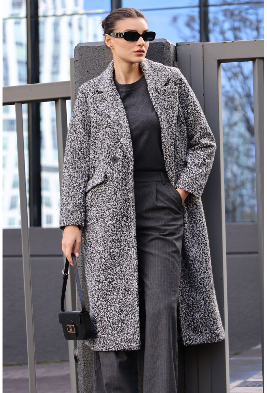 9127 Oversized Long Boucle Coat