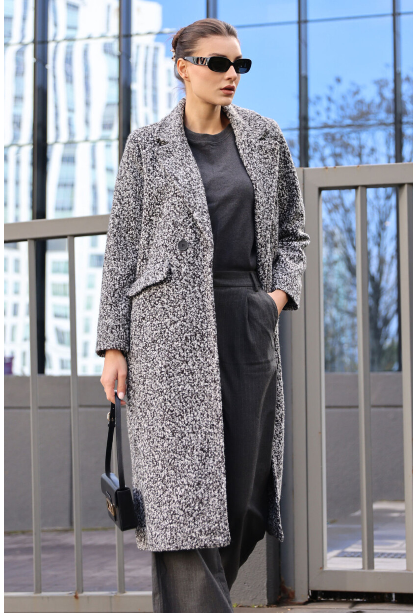 9127 Oversized Long Boucle Coat