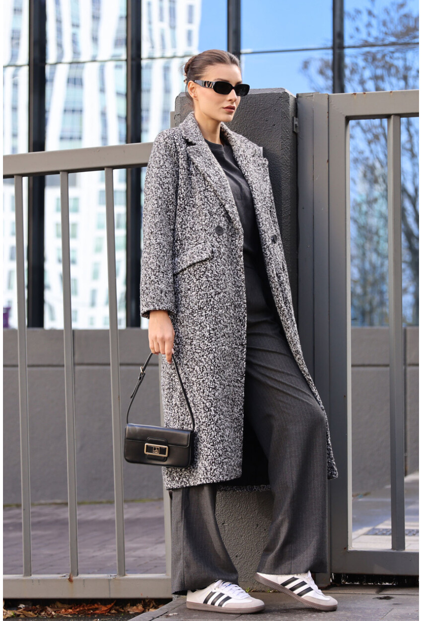 9127 Oversized Long Boucle Coat