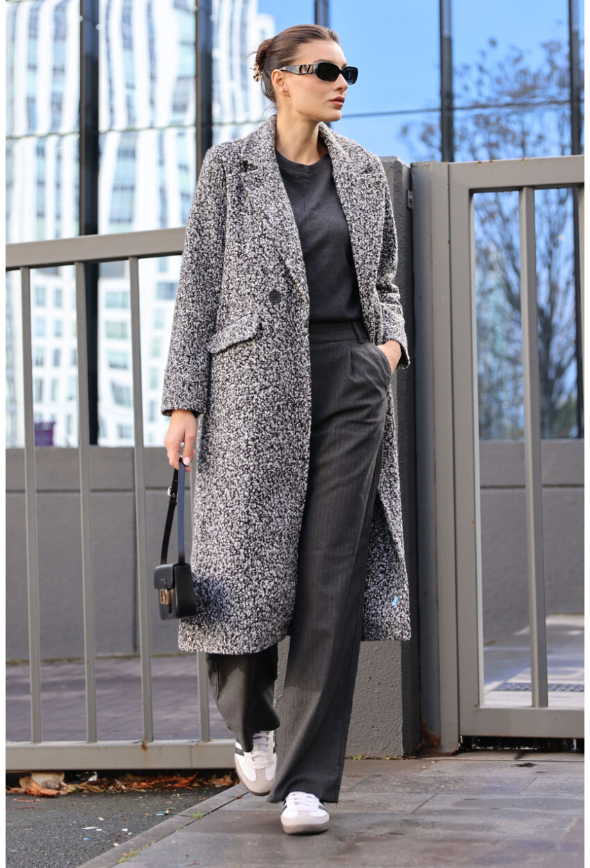 9127 Oversized Long Boucle Coat