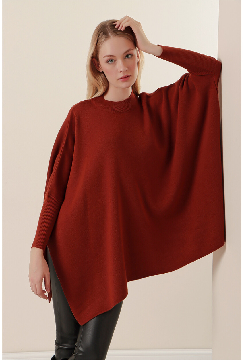 15783 Split Poncho Sweater