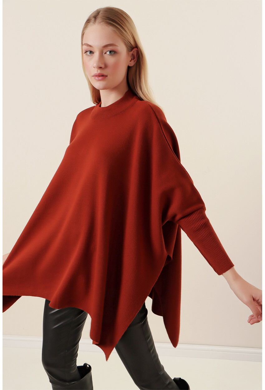 15783 Split Poncho Sweater