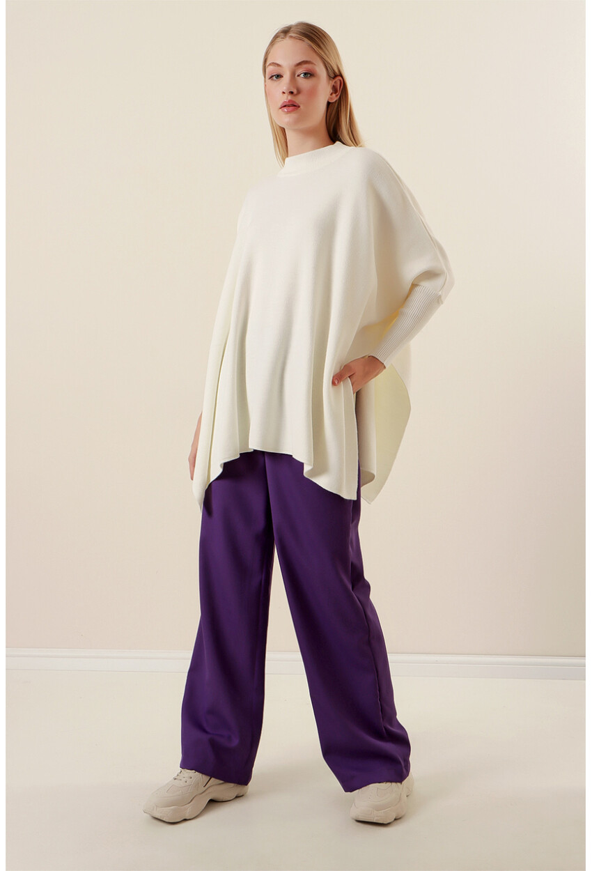 15783 Split Poncho Sweater