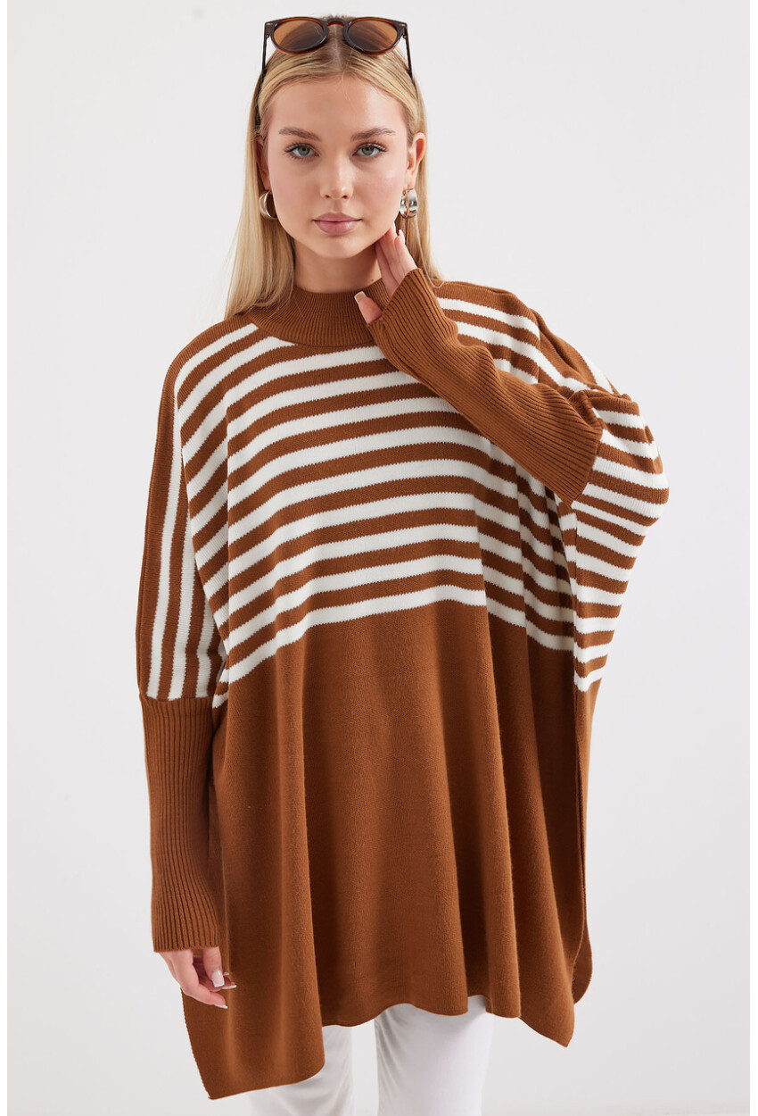 15783 Split Poncho Sweater