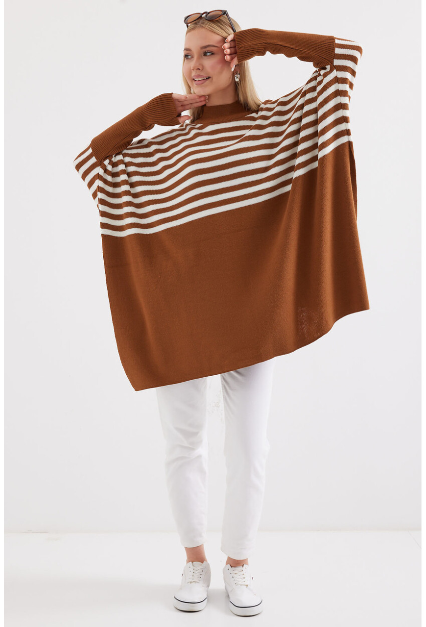 15783 Split Poncho Sweater