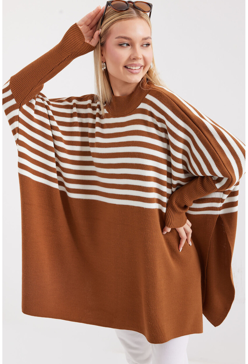 15783 Split Poncho Sweater