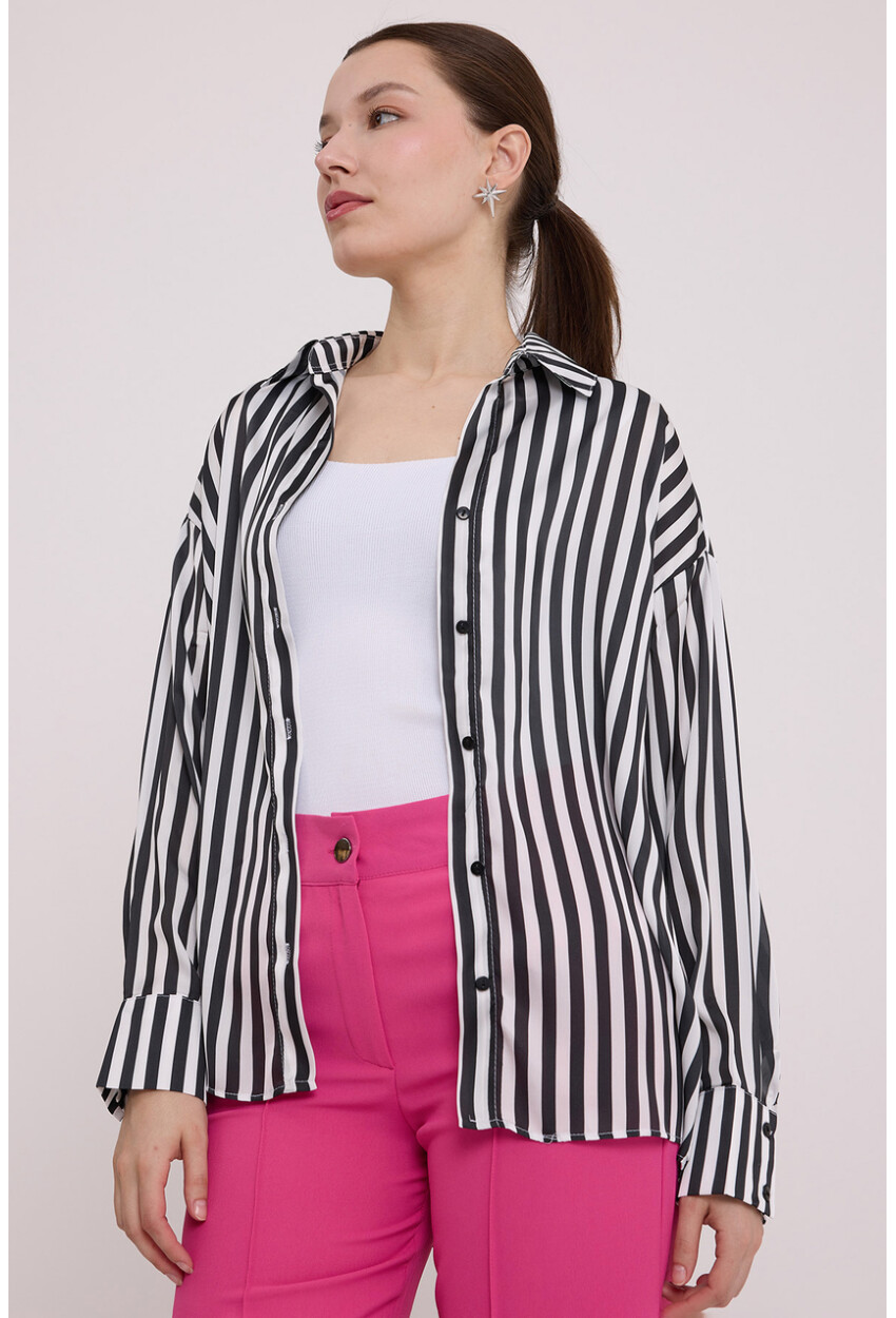 20242 Striped Oversized Shirt