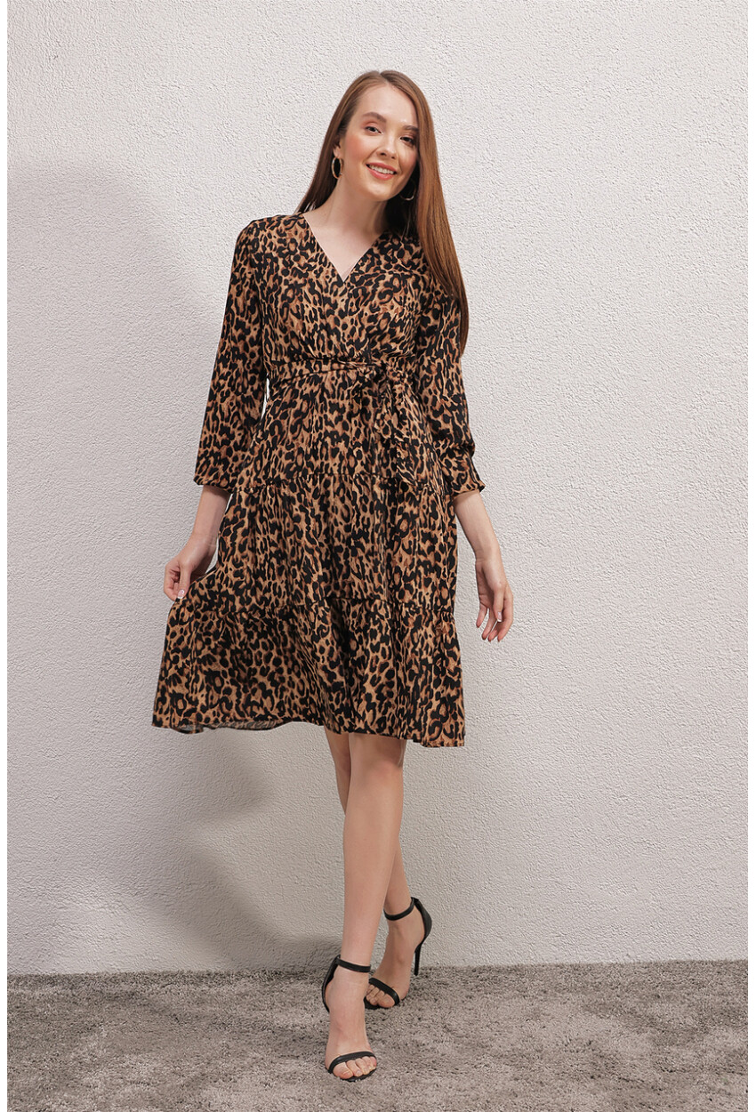 2320 Wrap Collar Dress