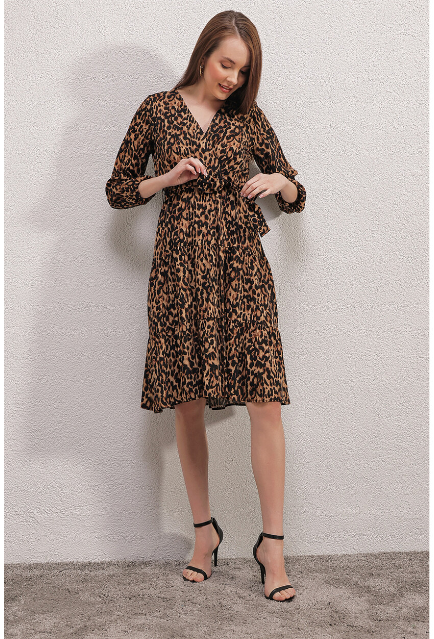 2320 Wrap Collar Dress