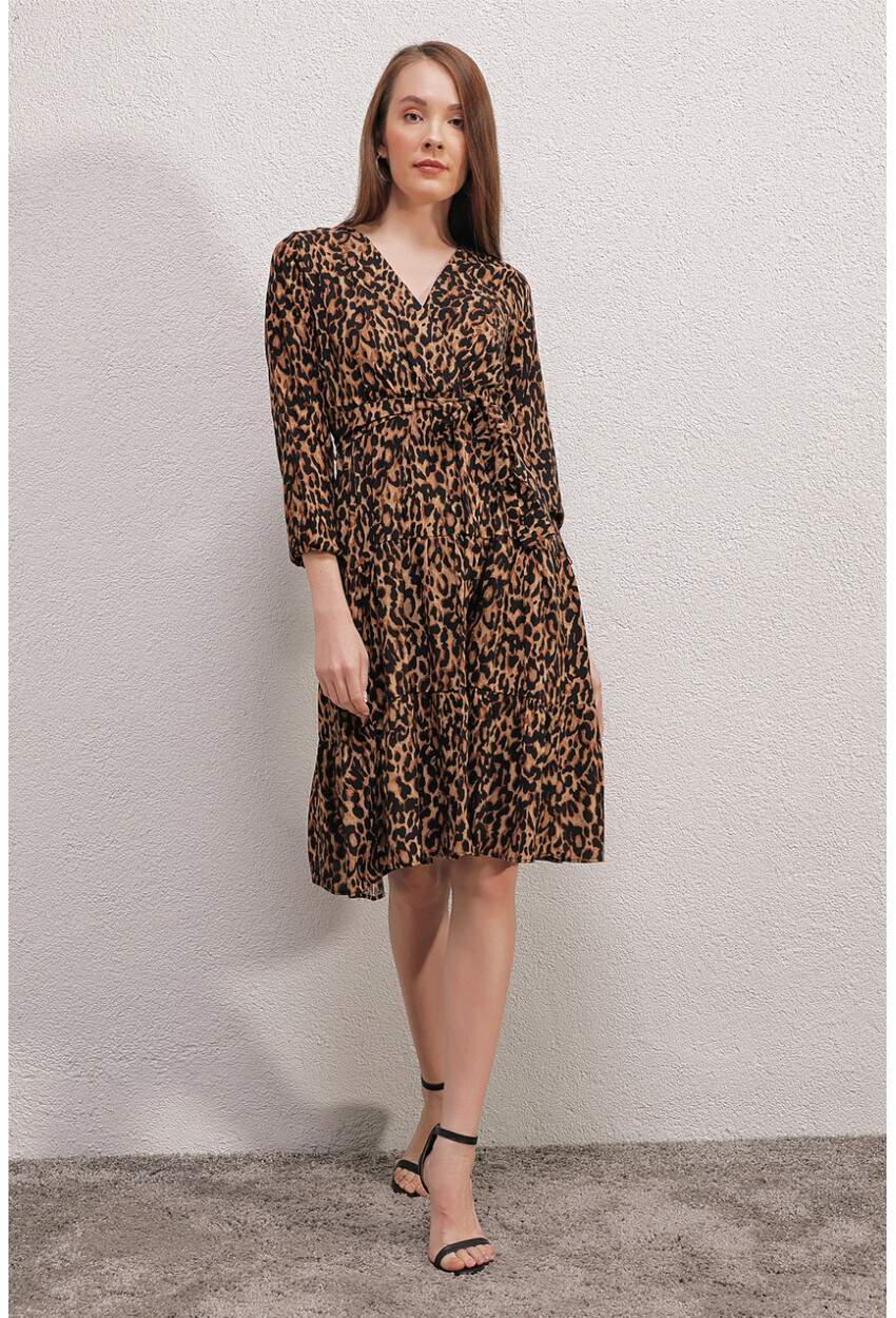 2320 Wrap Collar Dress