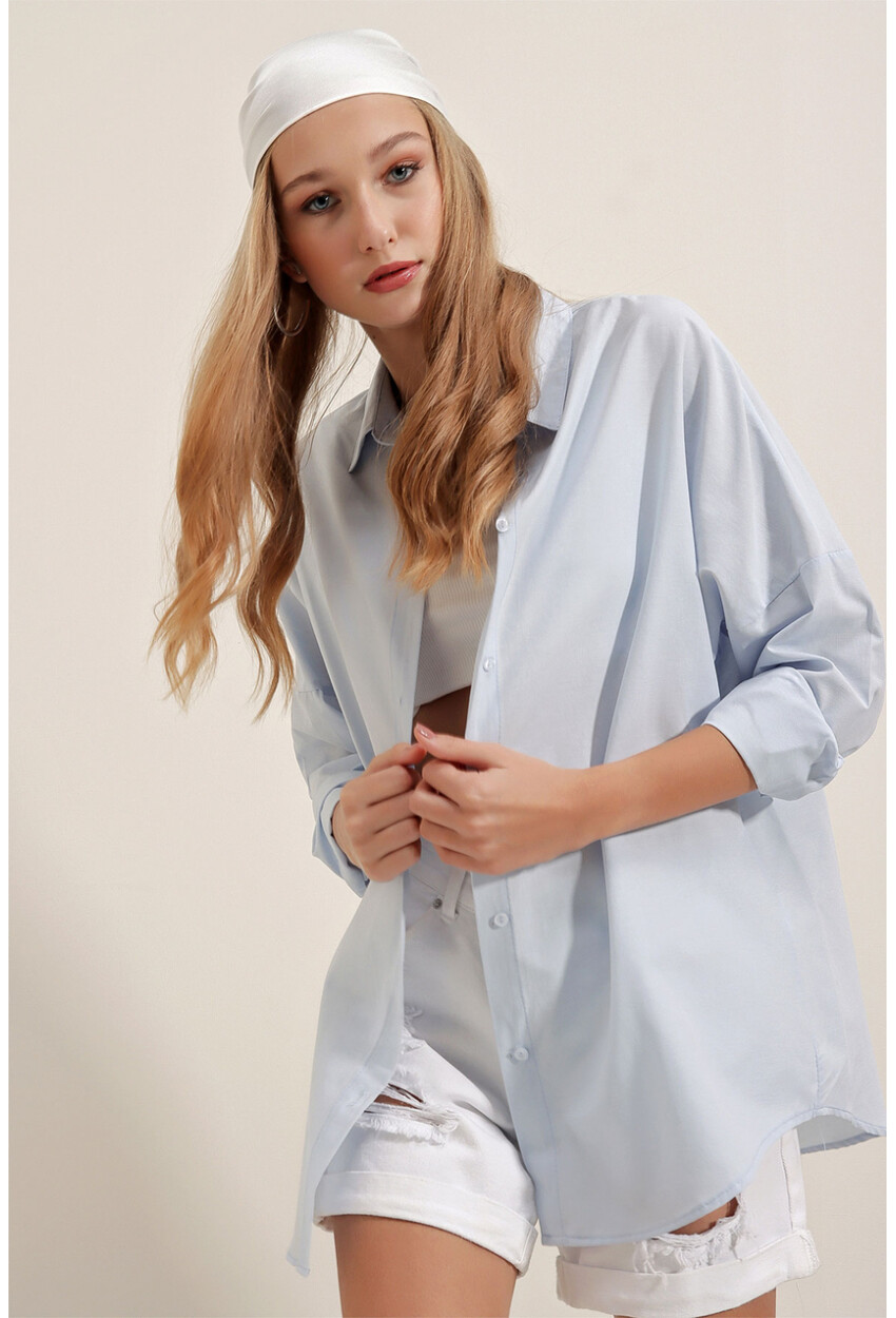 3900 Oversized Long Basic Shirt