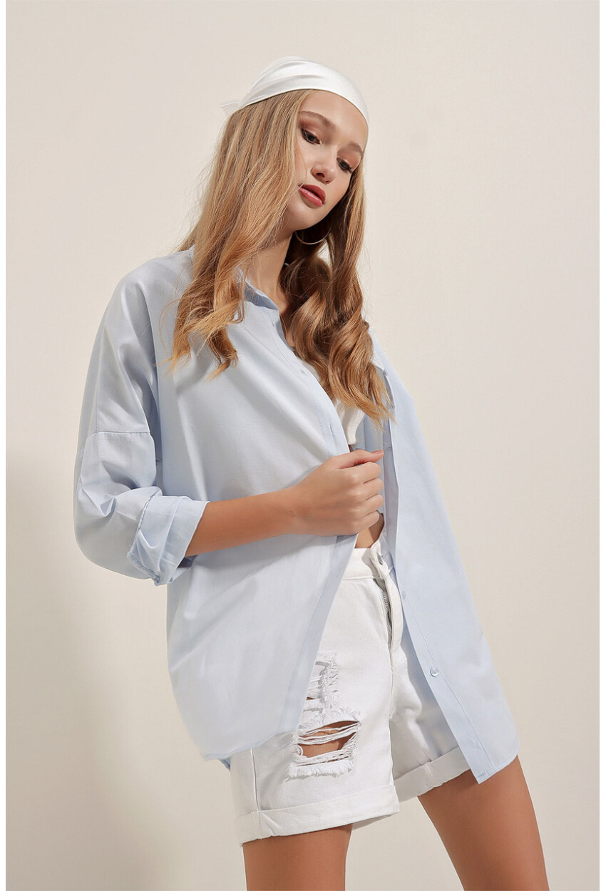 3900 Oversized Long Basic Shirt