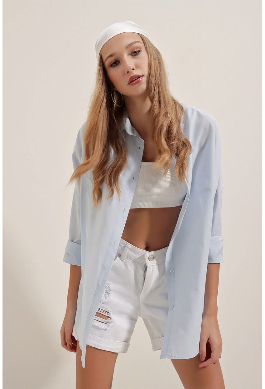 3900 Oversized Long Basic Shirt