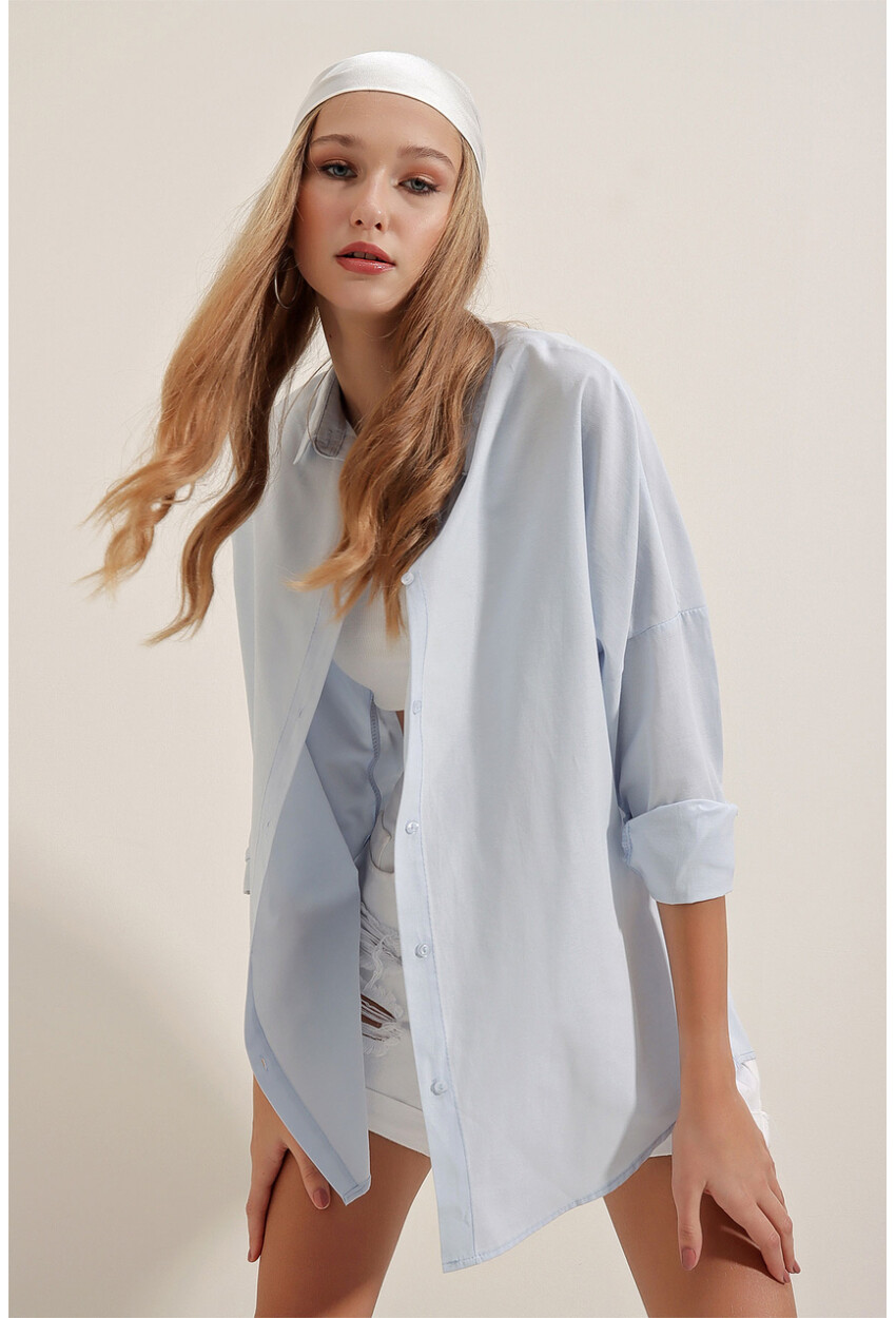 3900 Oversized Long Basic Shirt