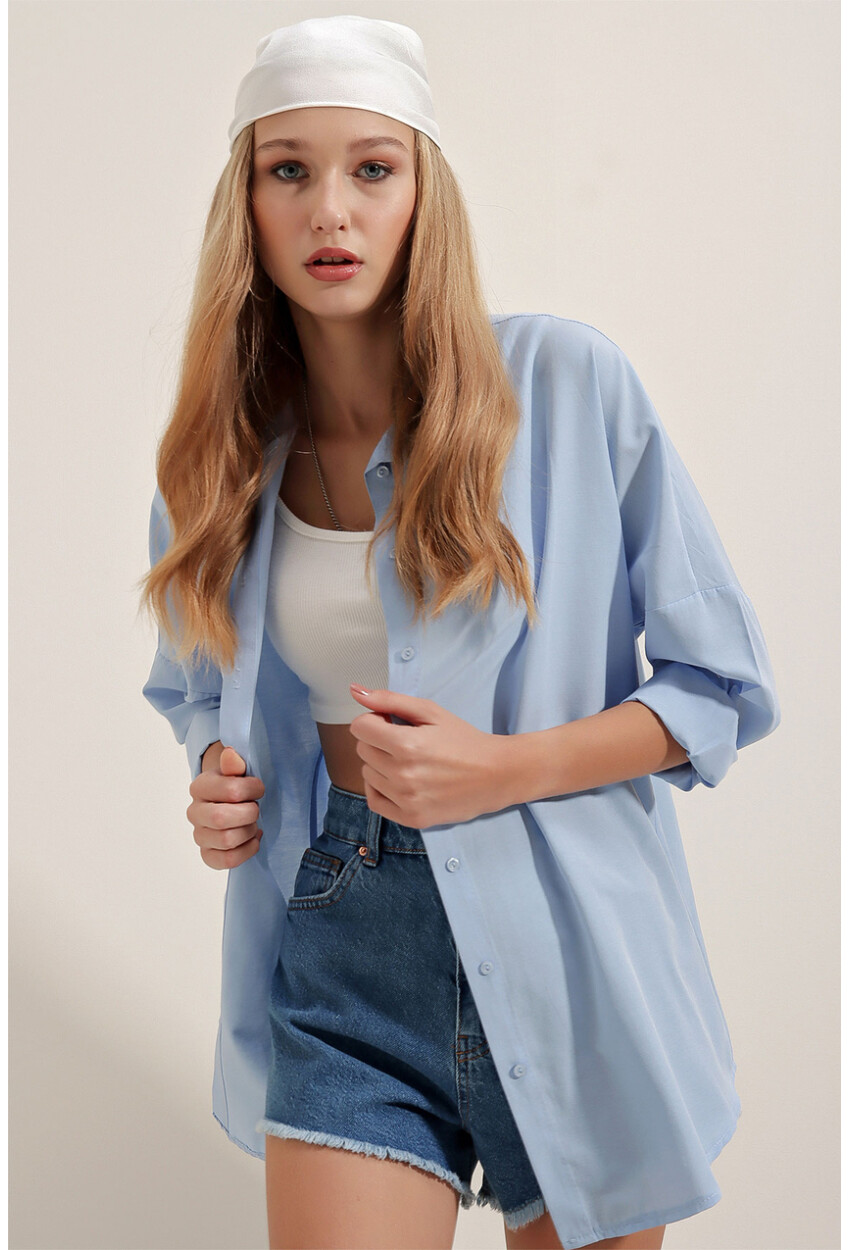 3900 Oversized Long Basic Shirt