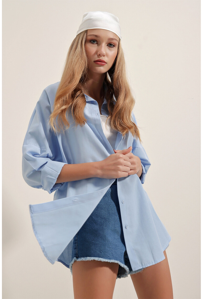 3900 Oversized Long Basic Shirt