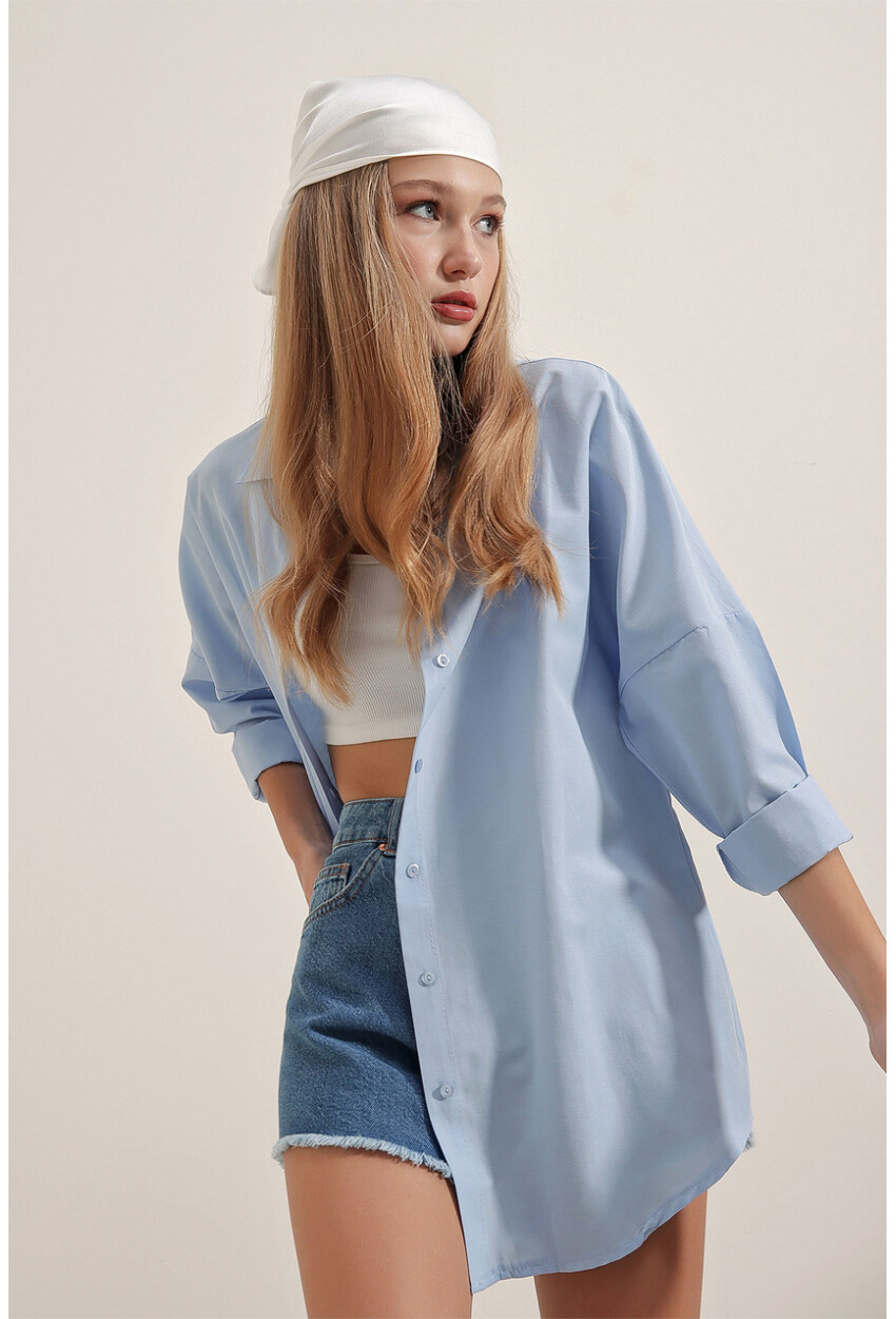 3900 Oversized Long Basic Shirt