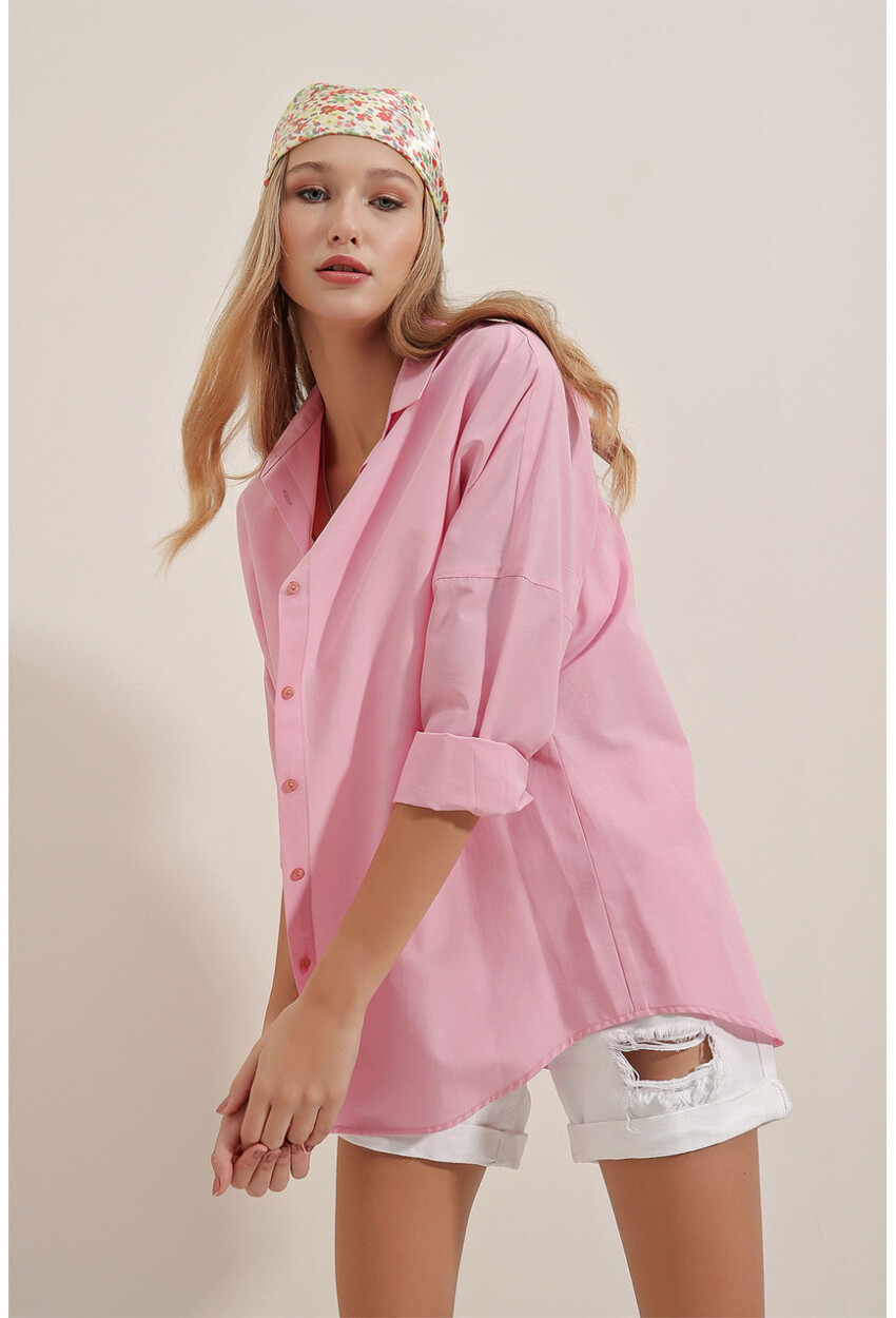 3900 Oversized Long Basic Shirt