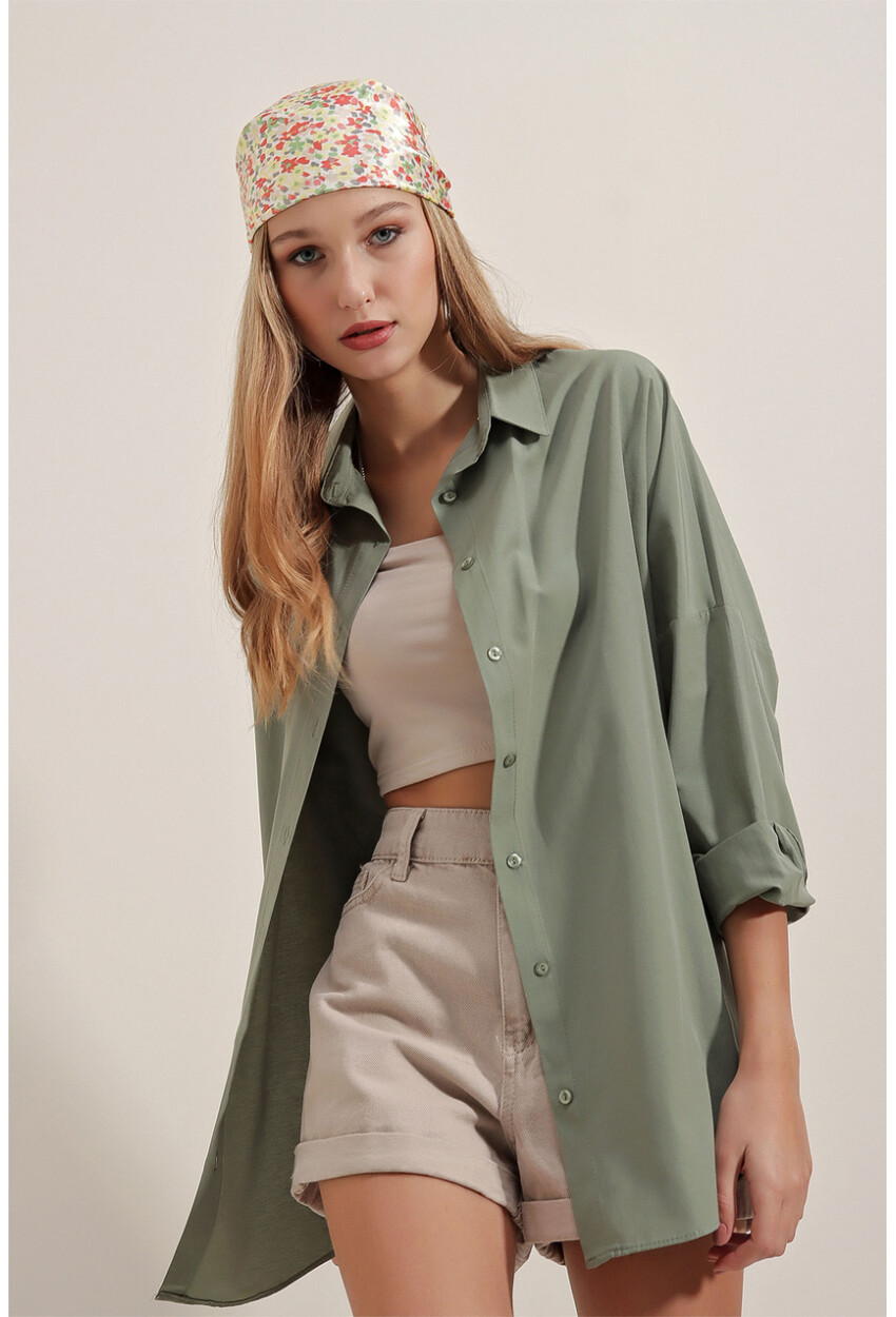 3900 Oversized Long Basic Shirt