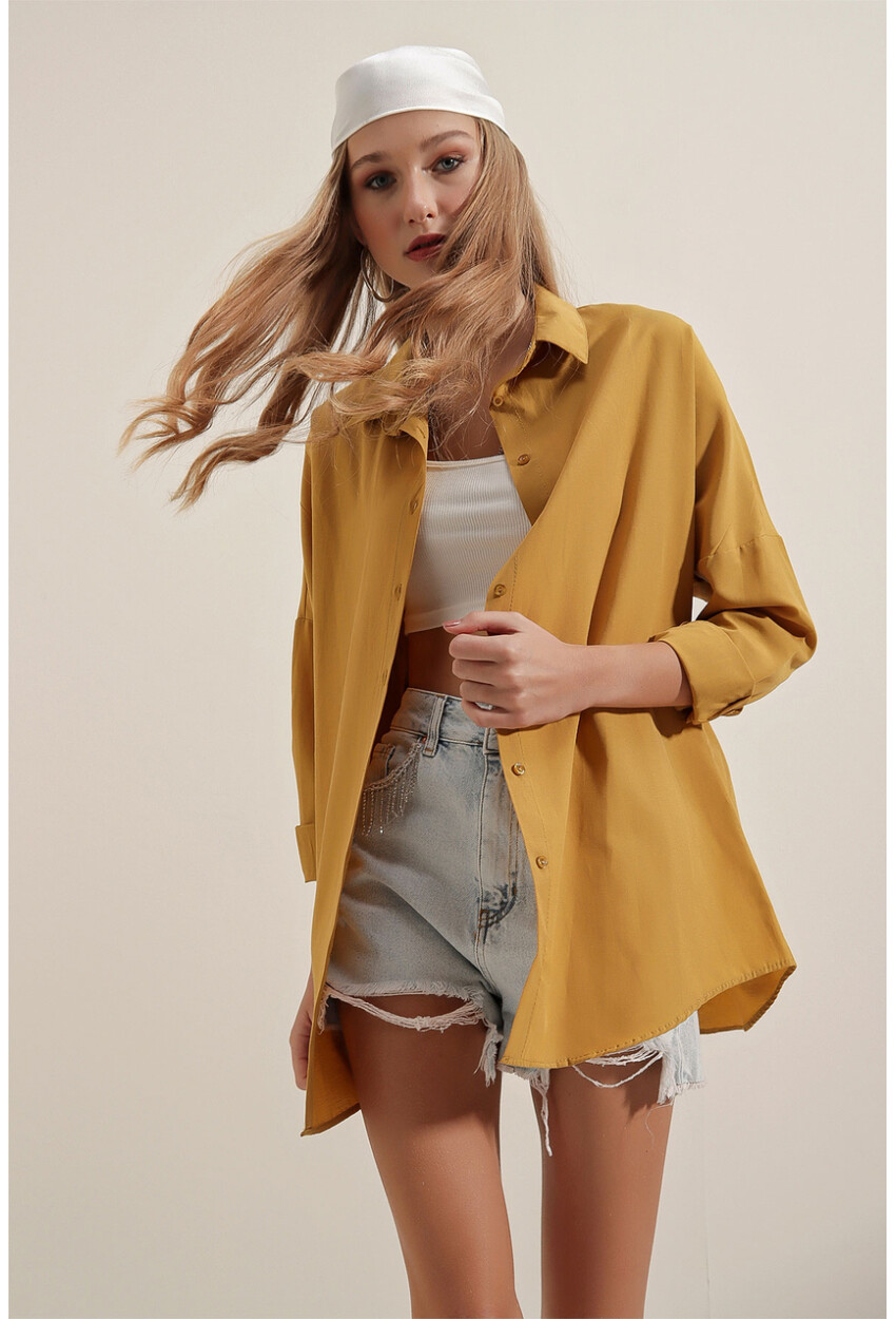 3900 Oversized Long Basic Shirt