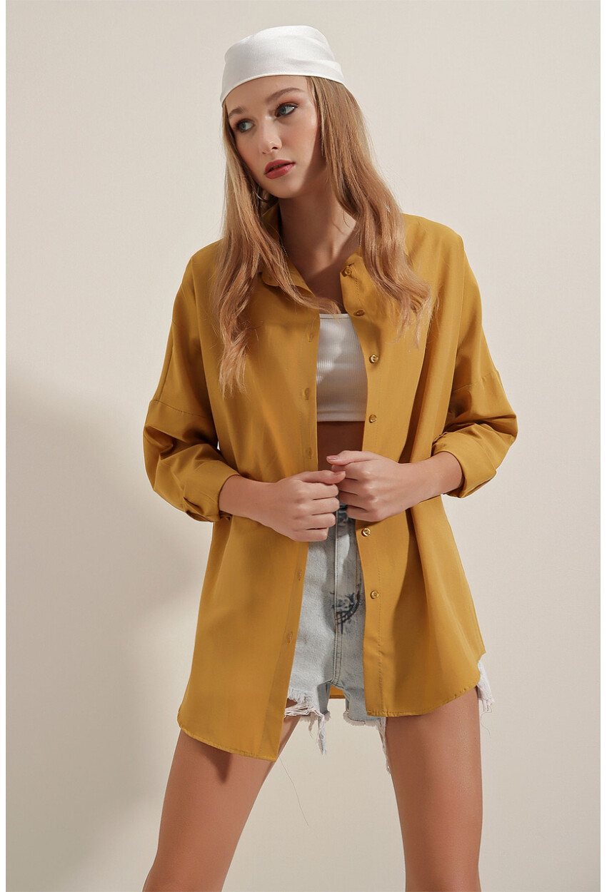 3900 Oversized Long Basic Shirt