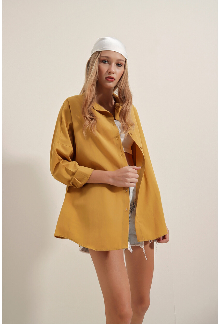 3900 Oversized Long Basic Shirt