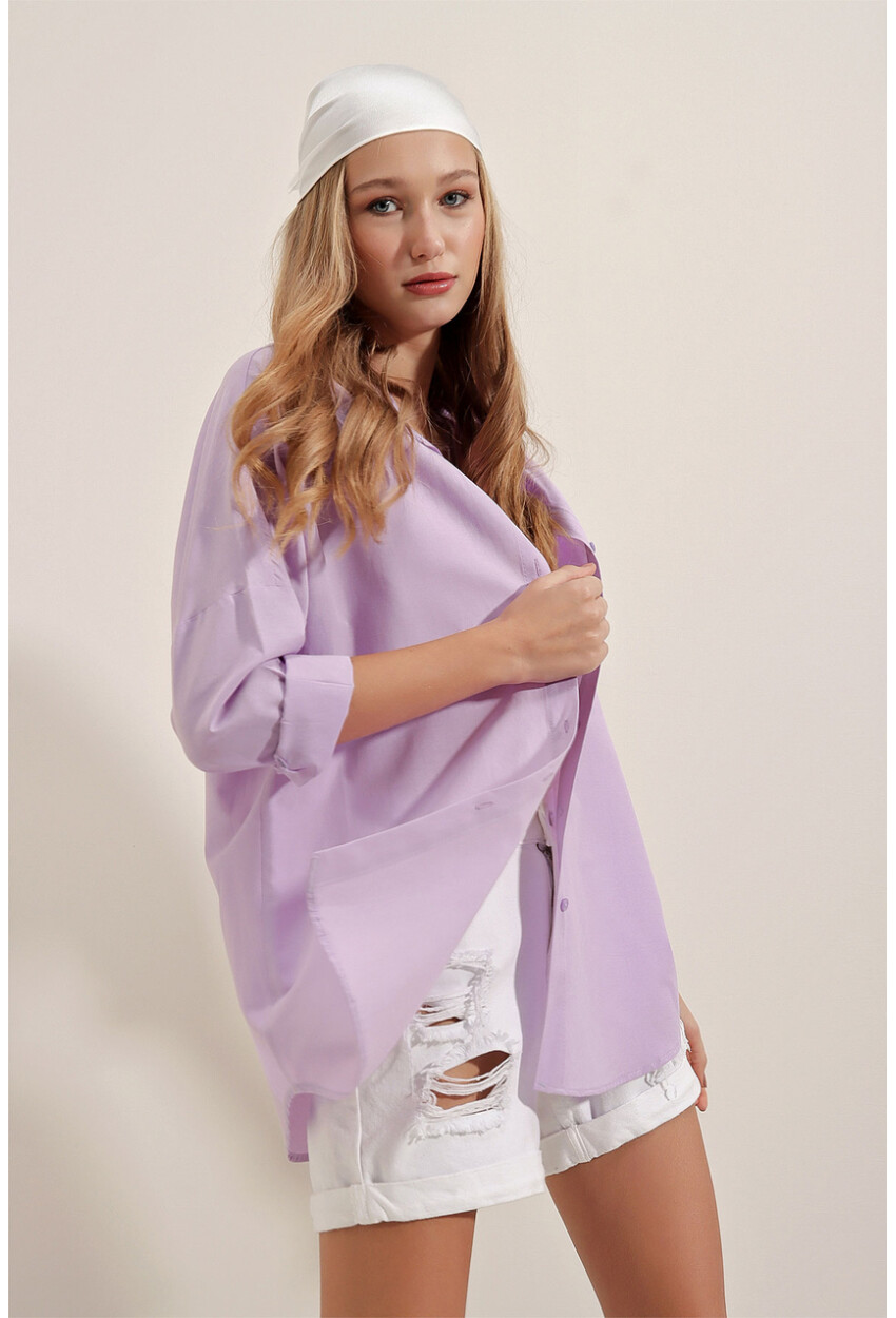 3900 Oversized Long Basic Shirt