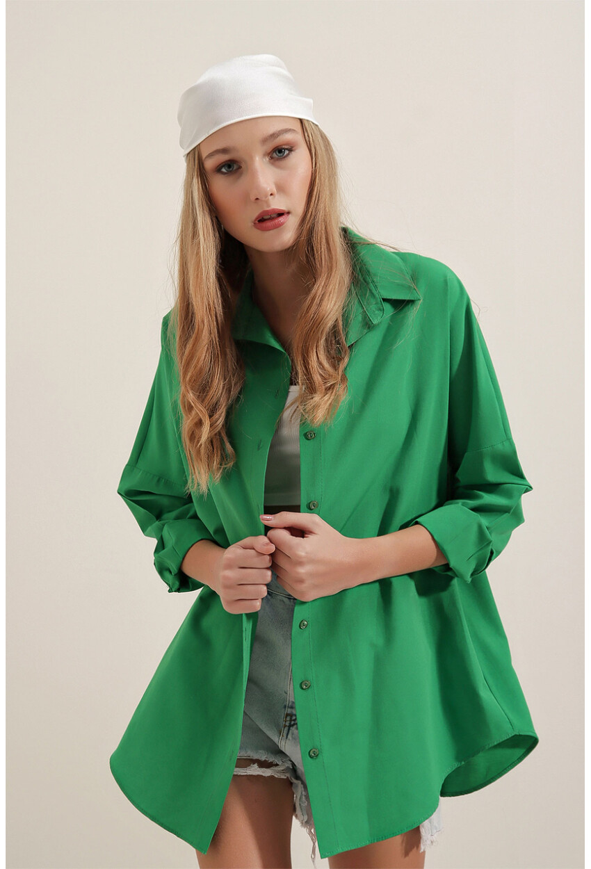 3900 Oversized Long Basic Shirt