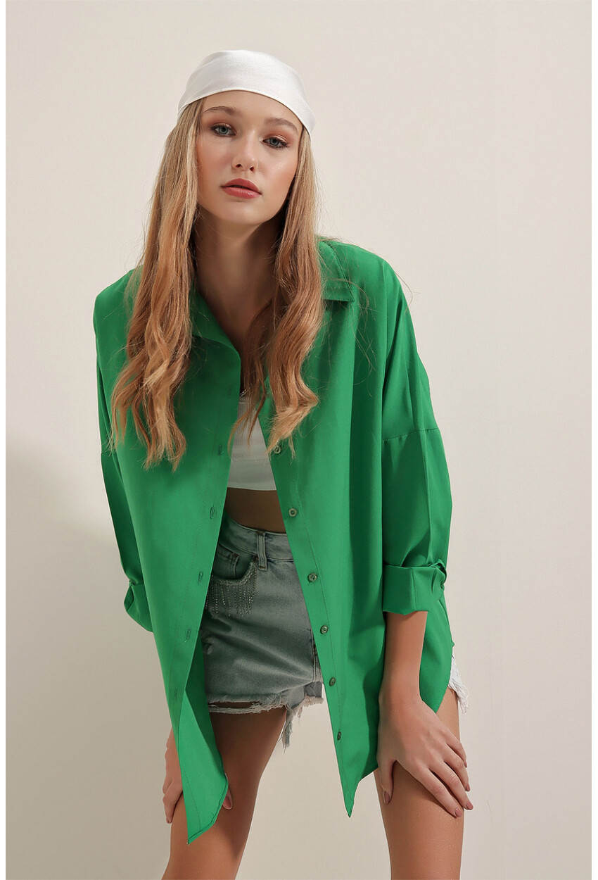 3900 Oversized Long Basic Shirt