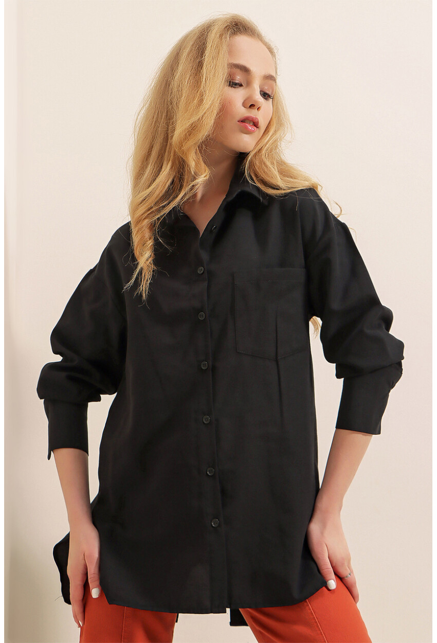 3952 Button-Back Boyfriend Shirt