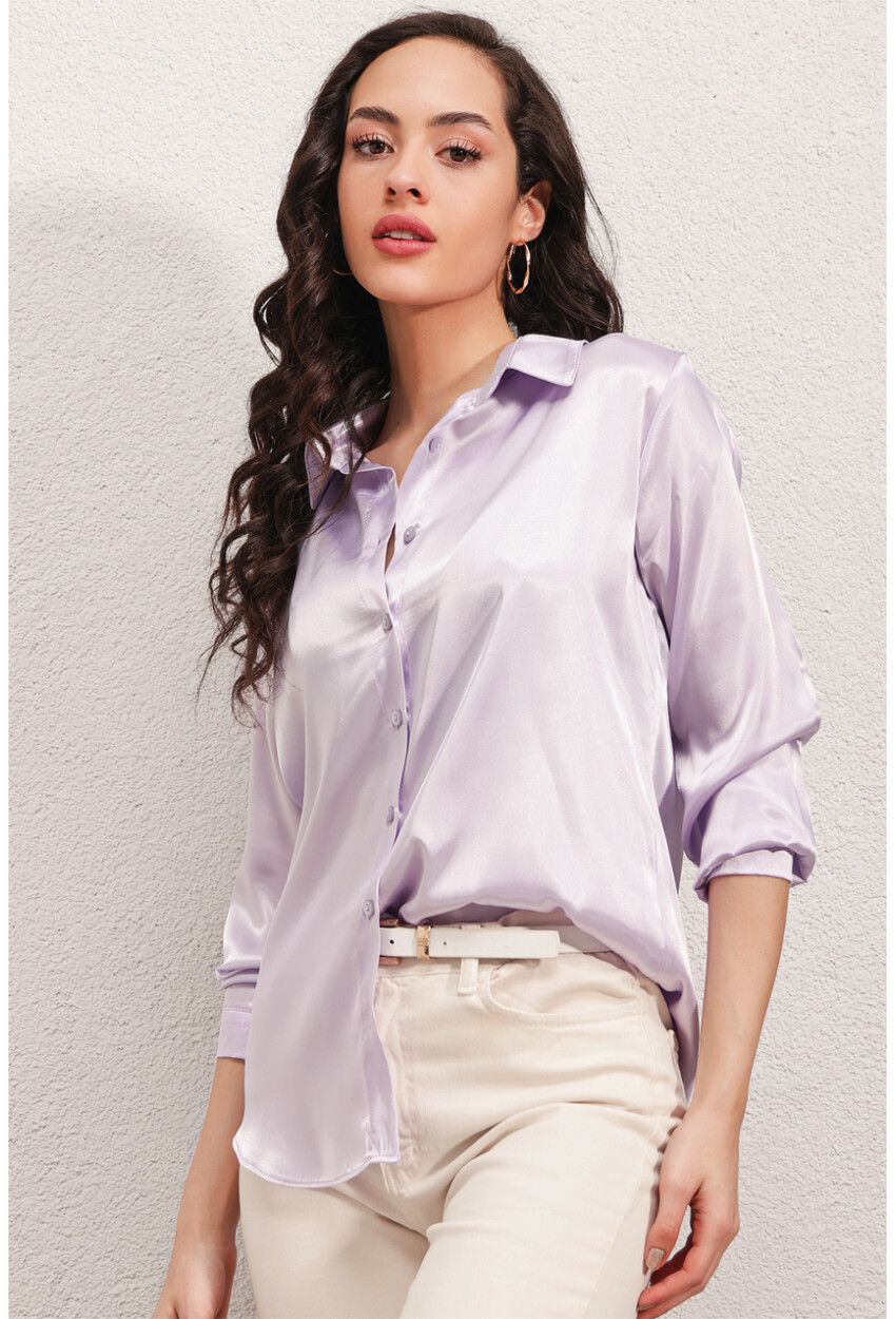 3964 Light Draped Satin Shirt