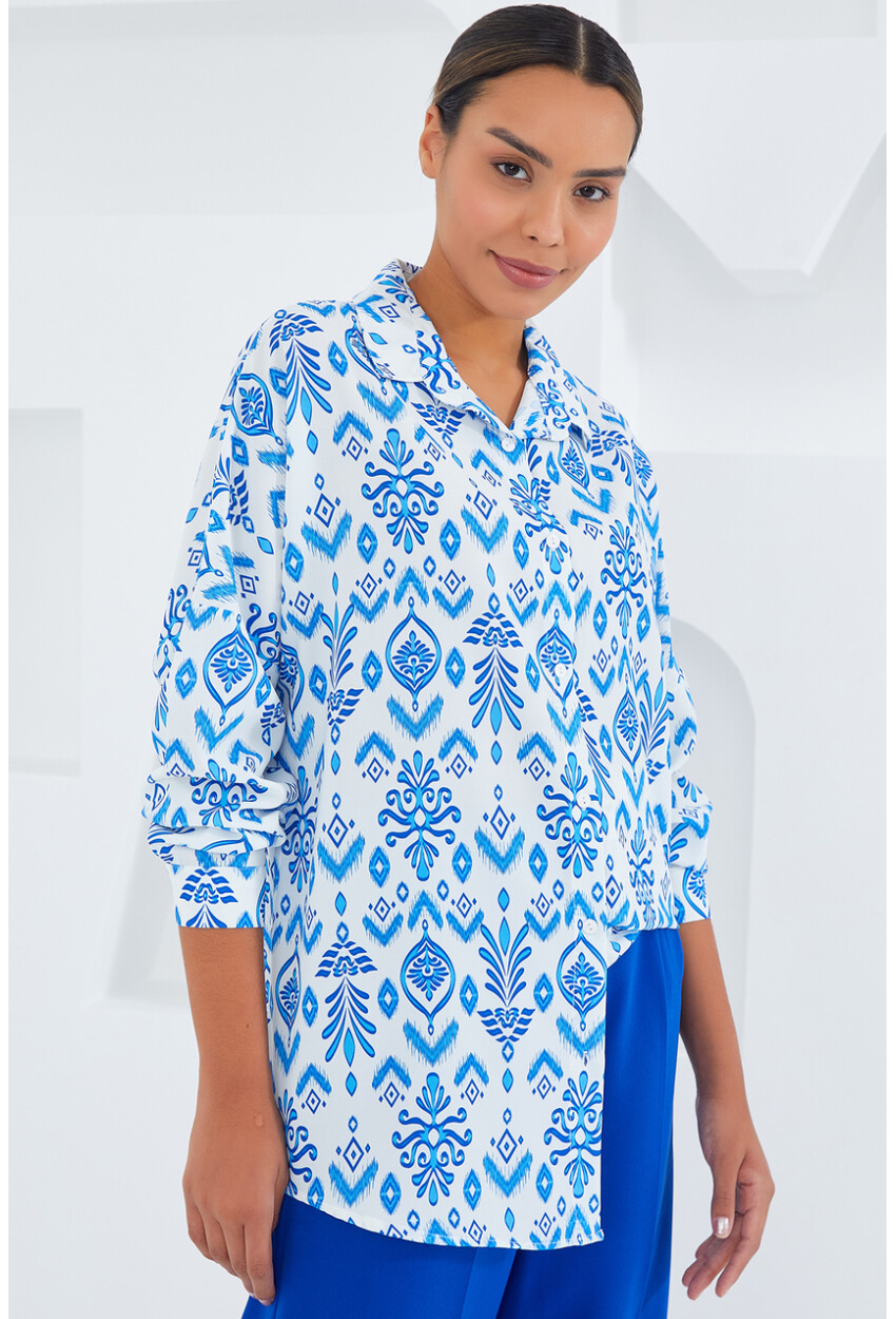 3985 Oversized Satin Shirt