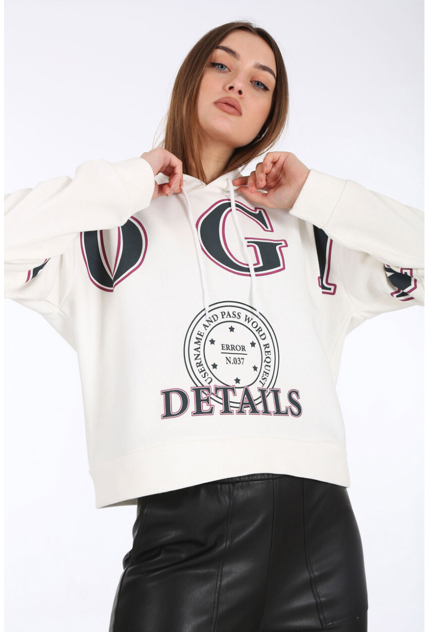 4258 Hooded Printed Sweatshirt