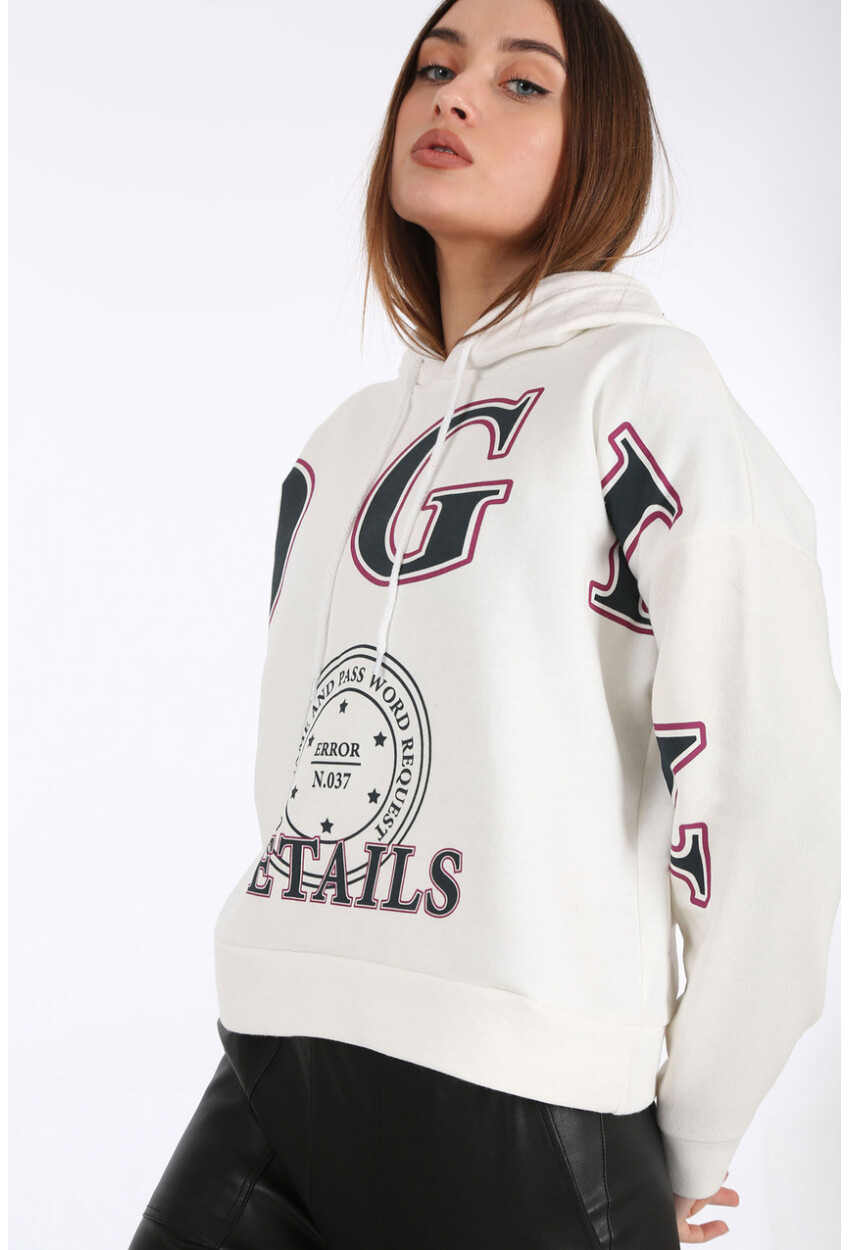 4258 Hooded Printed Sweatshirt