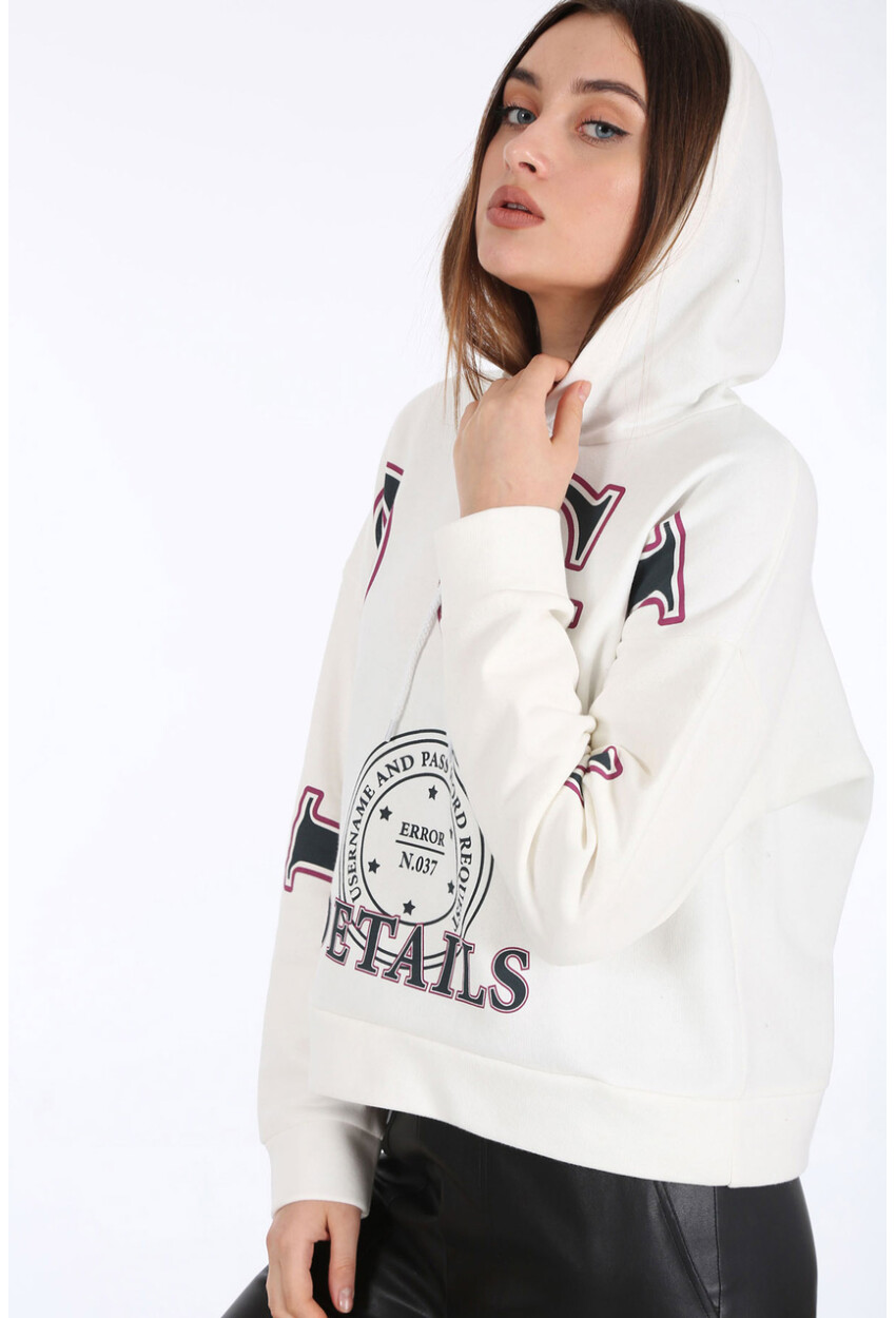 4258 Hooded Printed Sweatshirt