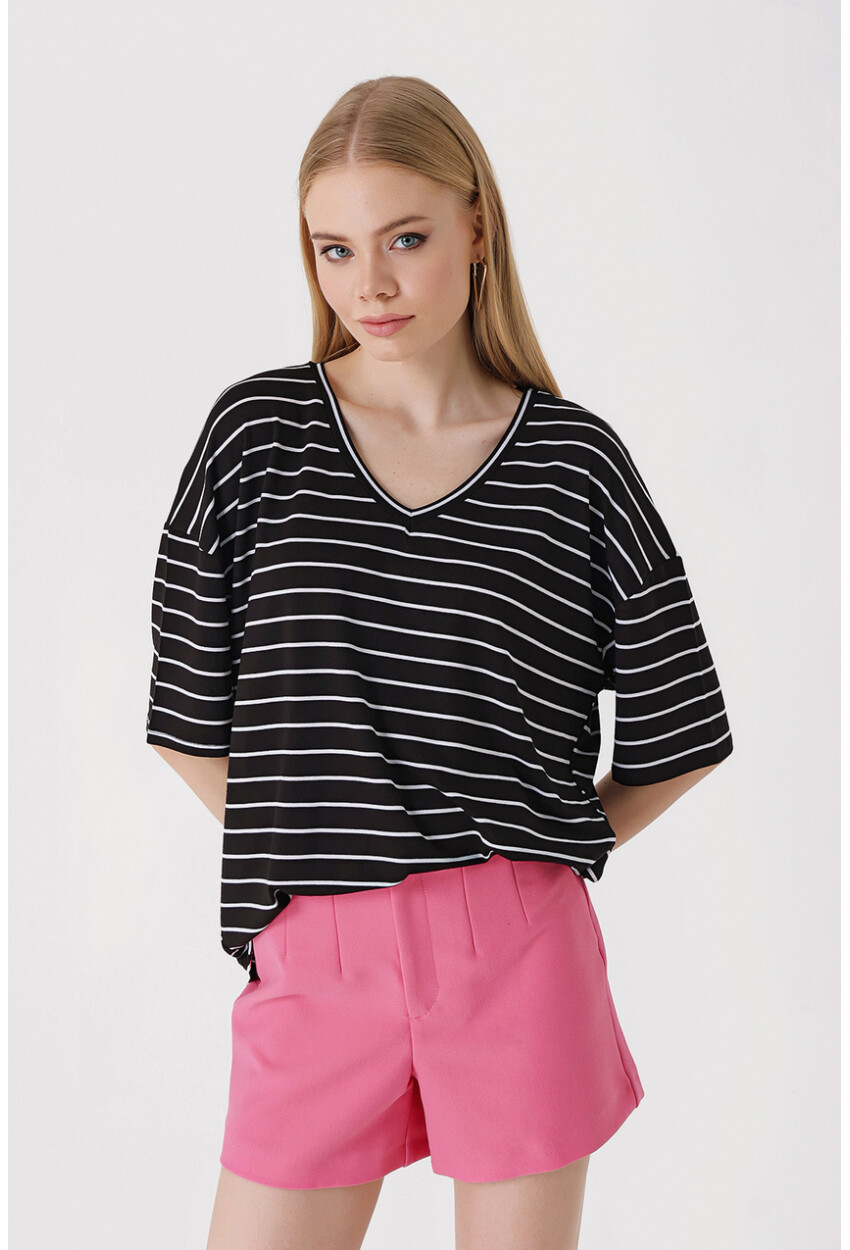 4307 Striped Oversized T-Shirt