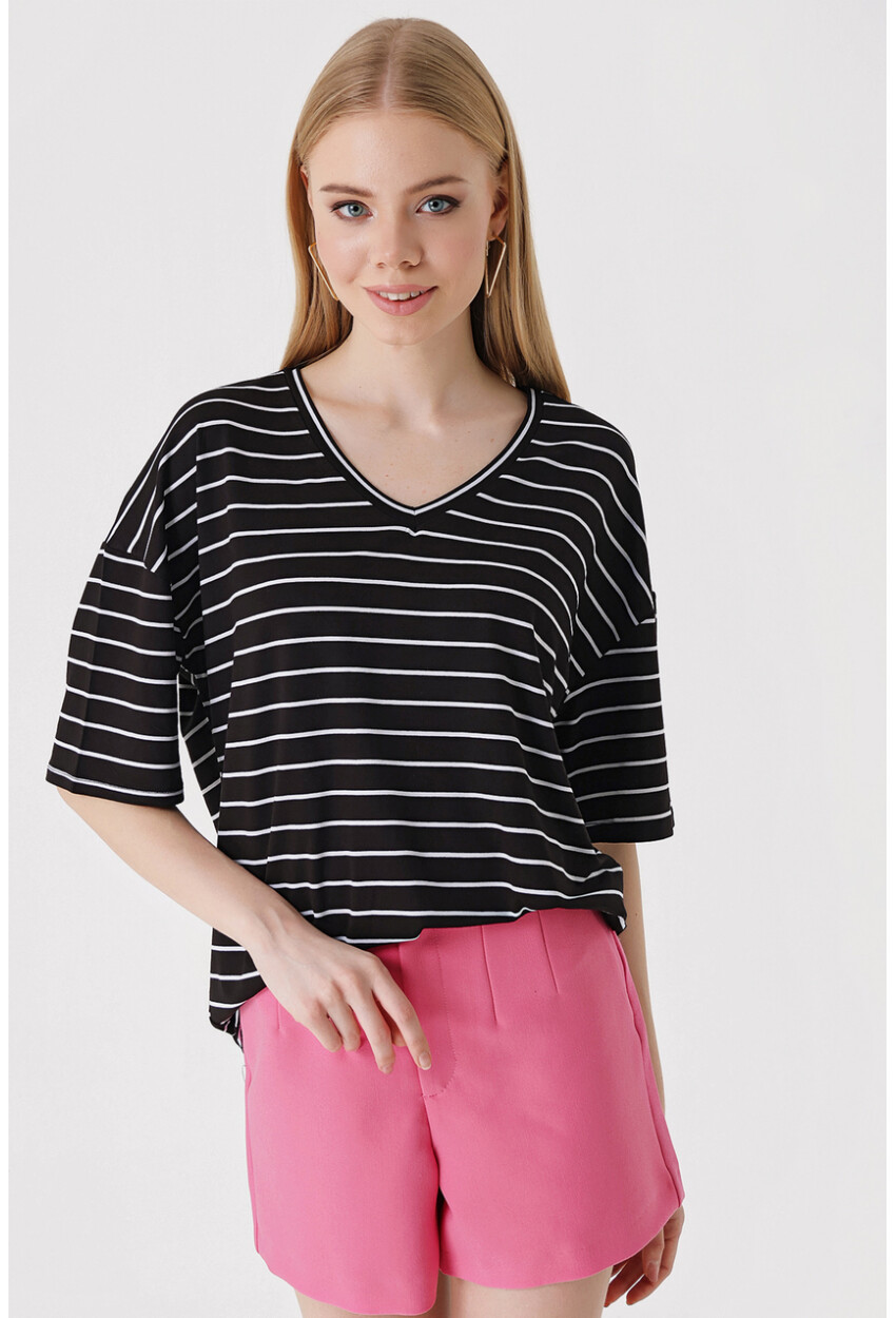 4307 Striped Oversized T-Shirt