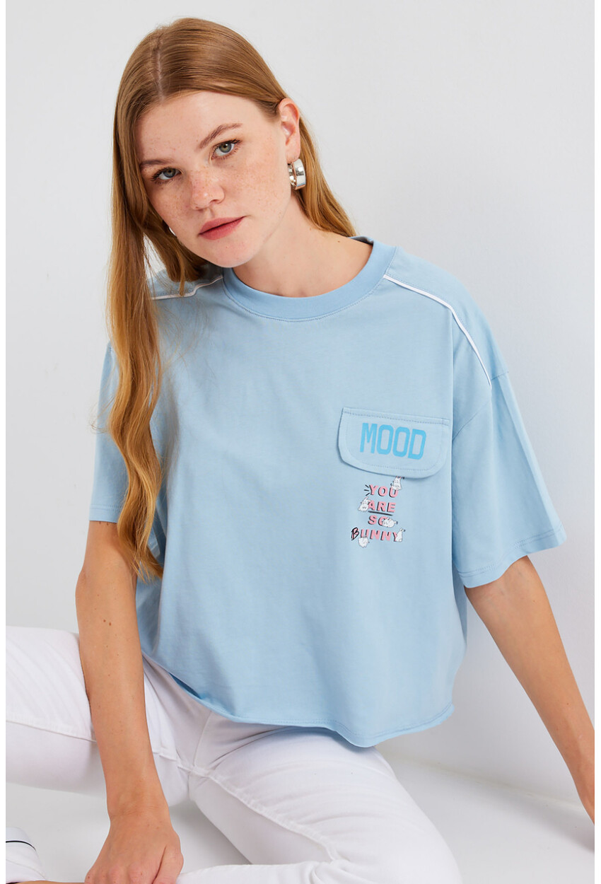 4321 Oversized T-Shirt With Pocket Detail