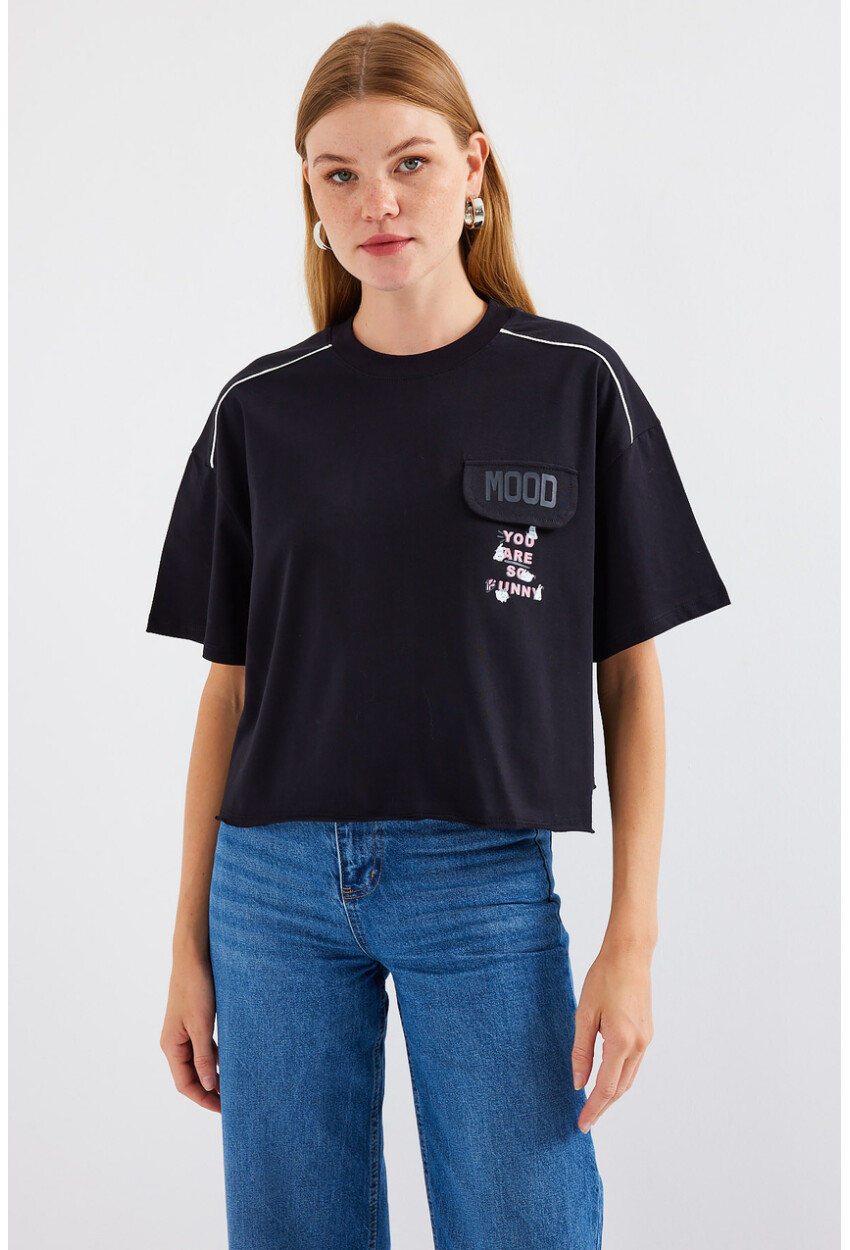 4321 Oversized T-Shirt With Pocket Detail