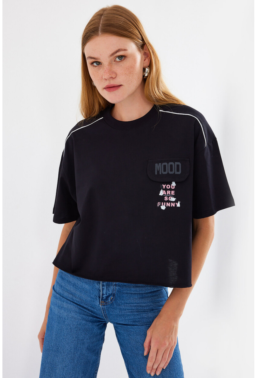 4321 Oversized T-Shirt With Pocket Detail