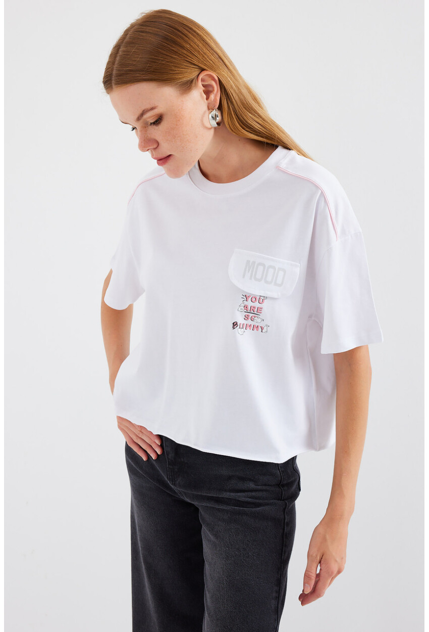 4321 Oversized T-Shirt With Pocket Detail