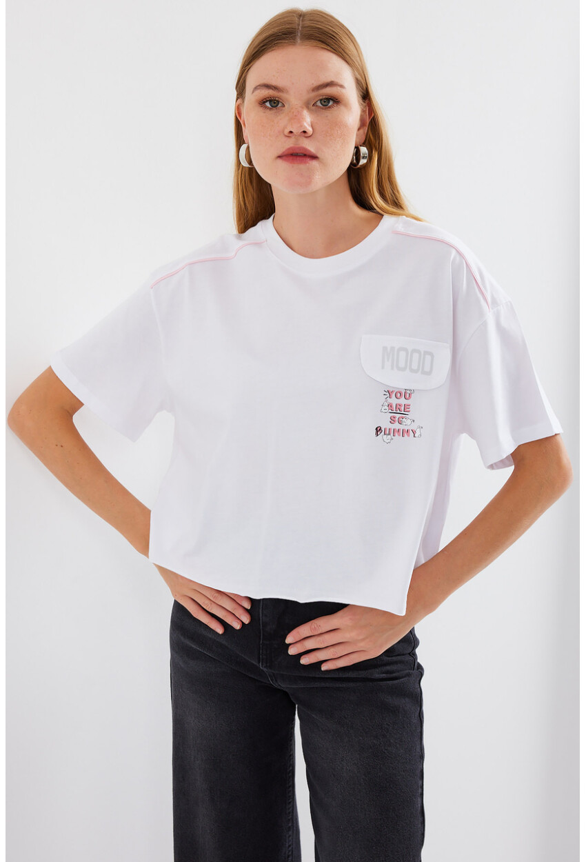 4321 Oversized T-Shirt With Pocket Detail