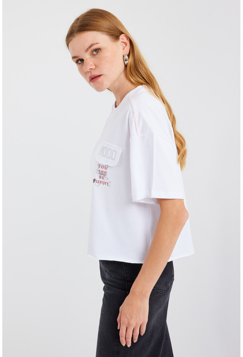 4321 Oversized T-Shirt With Pocket Detail