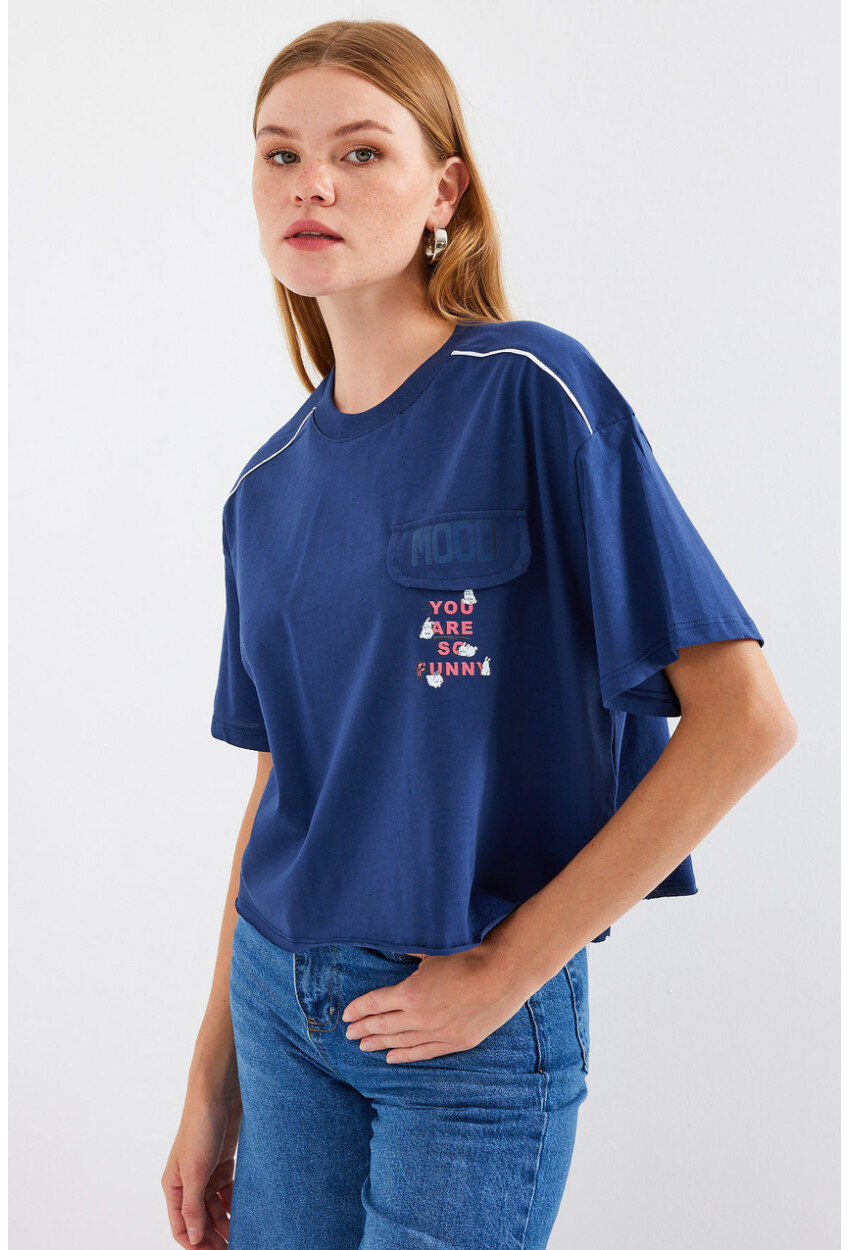 4321 Oversized T-Shirt With Pocket Detail