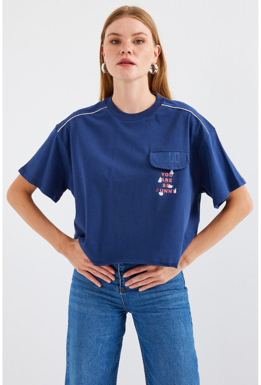 4321 Oversized T-Shirt With Pocket Detail