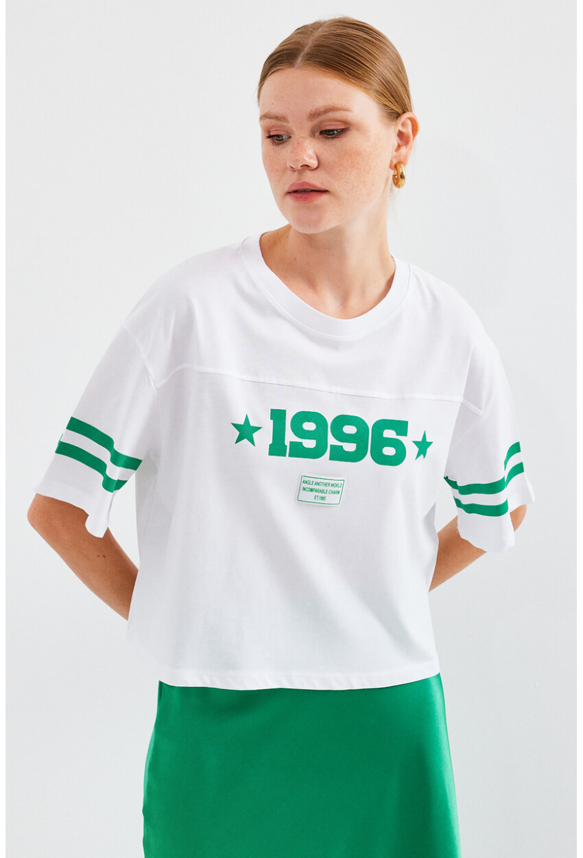 4322 Printed Oversized Basic T-Shirt