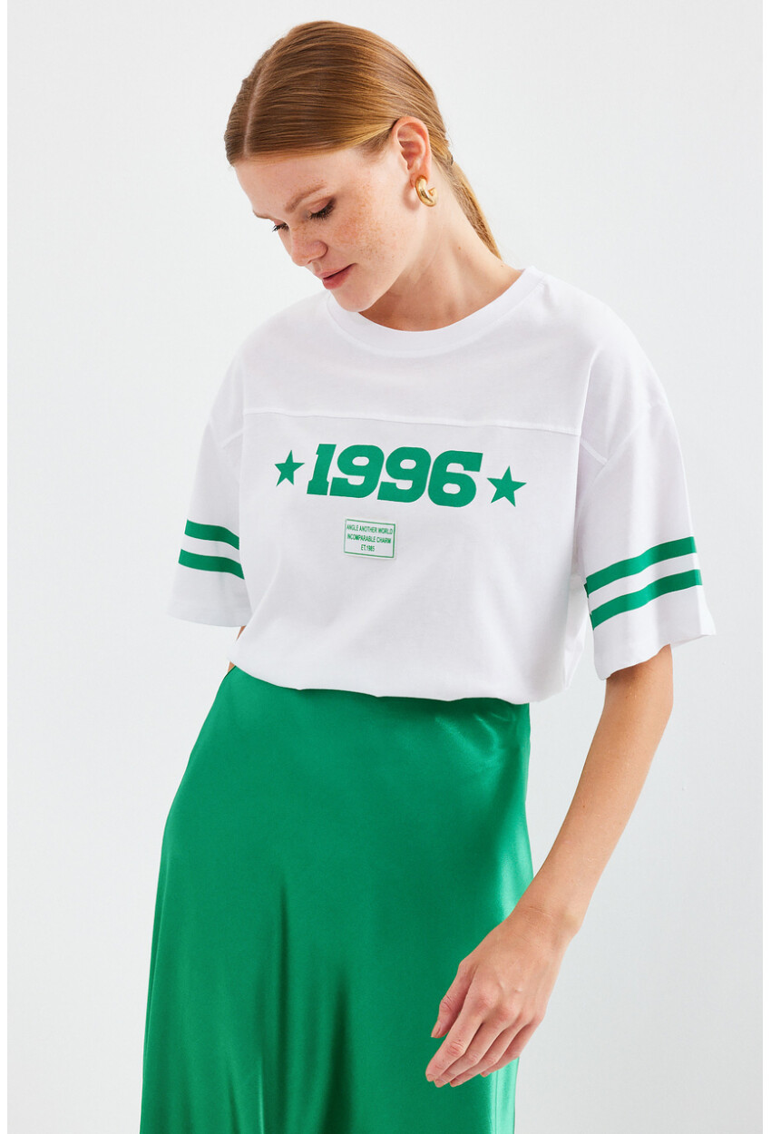 4322 Printed Oversized Basic T-Shirt