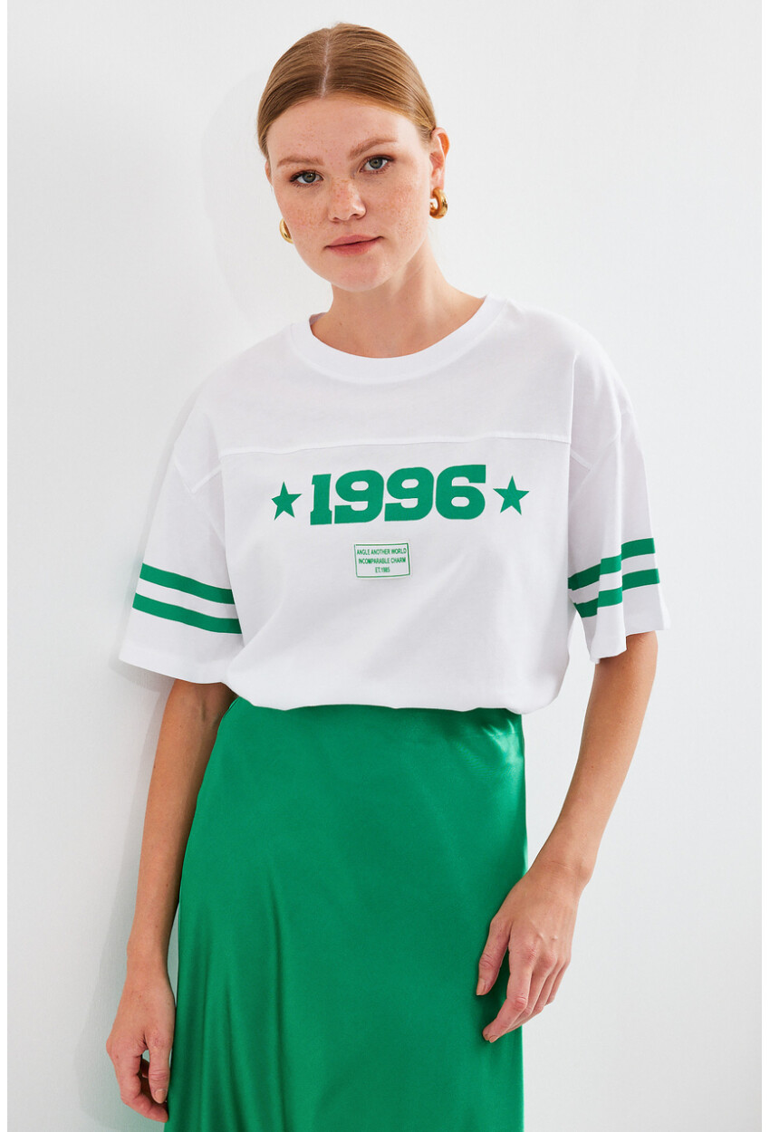 4322 Printed Oversized Basic T-Shirt